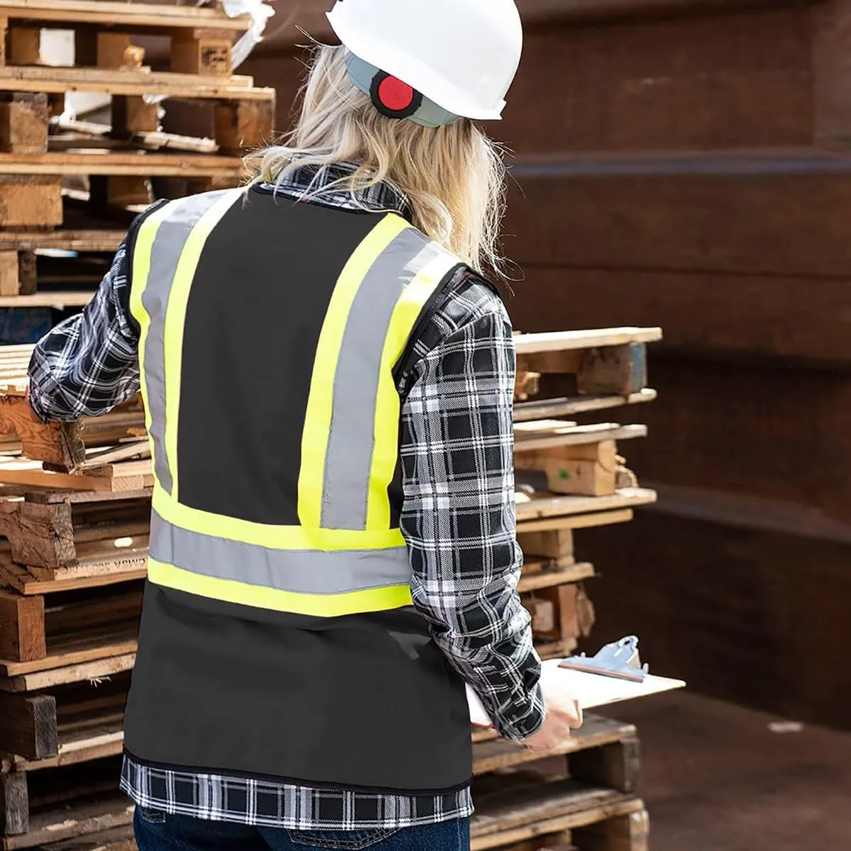Pioneer Safety Vest for Women With Pockets - Hi-Vis Reflective Tape - For Construction