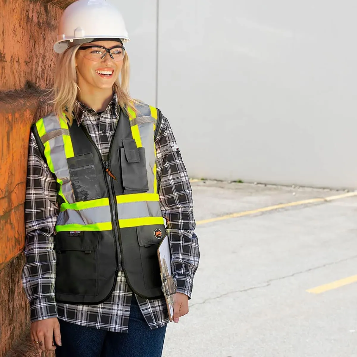 Pioneer Safety Vest for Women With Pockets - Hi-Vis Reflective Tape - For Construction