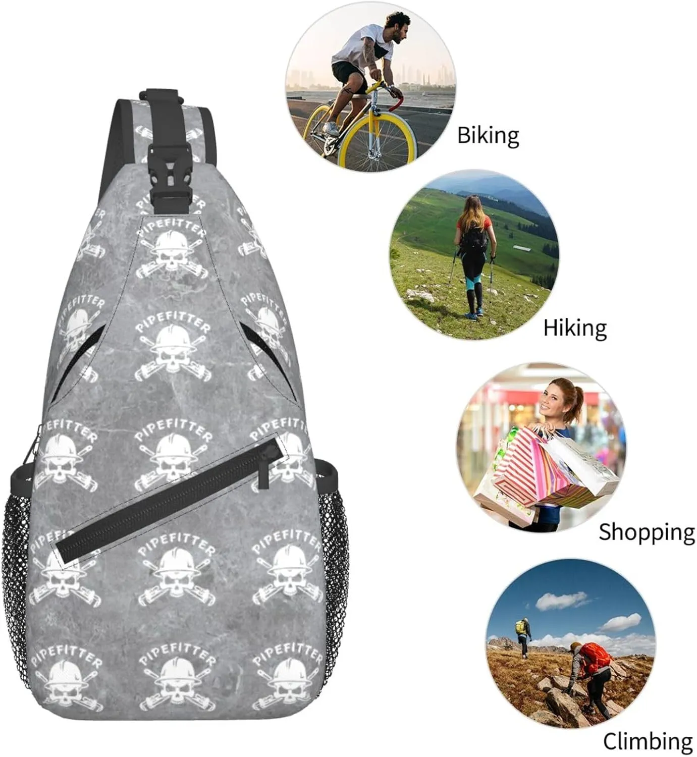 Pipefitters Sling Bag Crossbody Backpack Shoulder Casual Daypack Bag for Men Women
