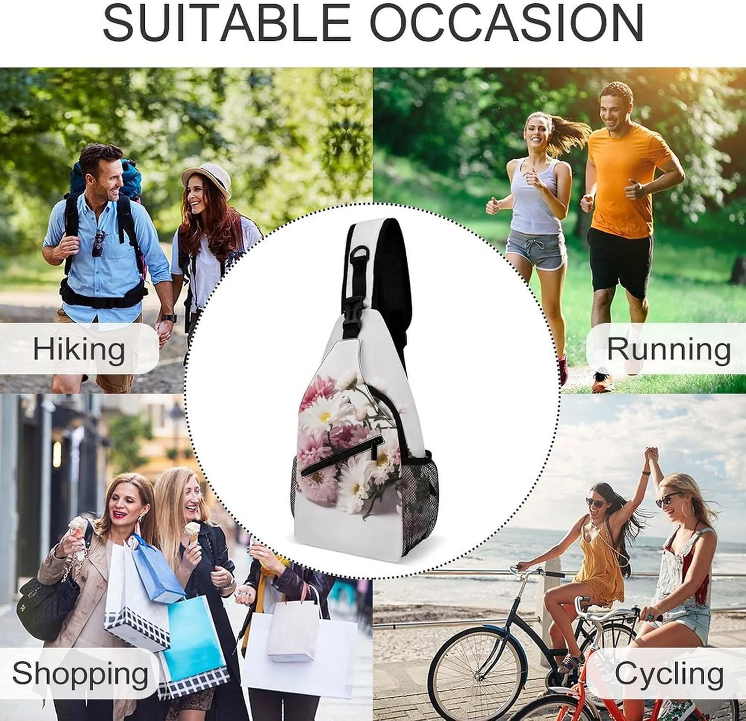 Plant Shape Sling Bag Crossbody Bags Cross Body Bag Fanny Packs Chest Bags Sling Purses for Travel