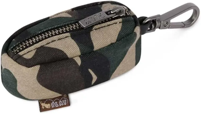 P.L.A.Y. Proper Pup Poop Bag Dispenser - Camo Green - Dogs Pet & Waste Management Holder, 15ct Bag Roll, Easy Clip Attachment, Upcycled Material