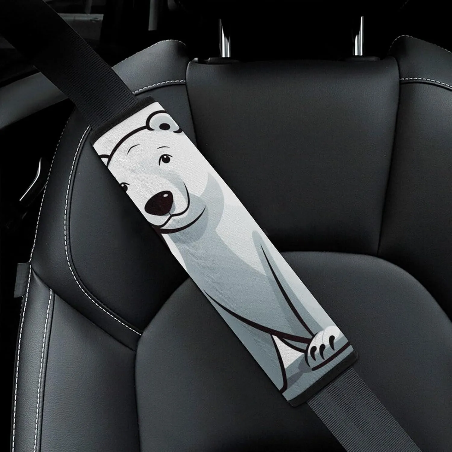Polar Bear Auto Seat Belt Cover 2PCS Universal Car Seat Belt Shoulder Protector Pad, Protect Your Shoulders and Neck for Car Seat Belt, Shoulder Bag, Backpack