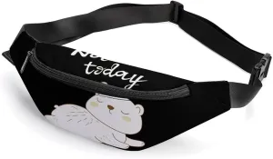 Polar Bear Not Today Crossbody Fanny Pack Waist Packs Adjustable Shoulder Bags Sling Bag for Hiking Running Cycling