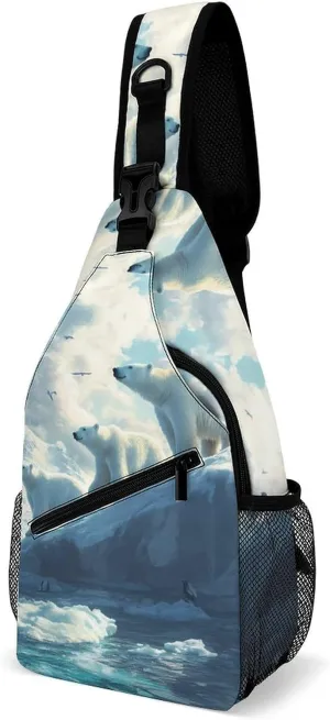 Polar Bears Ice Floes Arctic Ocean Chest Bag for Men Backpack Crossbody Sling Bags Travel Daypack for Outdoors Hiking
