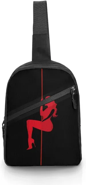 Pole Women Illustration Dancer Foldable Crossbody Sling Bags Shoulder Backpack Chest DayPack Handbag
