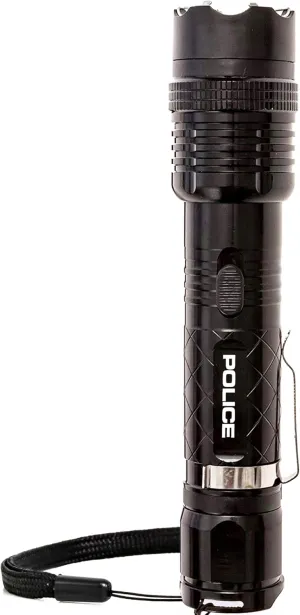 Police Aluminum Stun Gun for Self Defense 1158 – High Voltage Rechargeable with LED Flashlight, Compact & Heavy Duty – Personal Security for Women & Men
