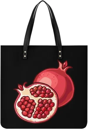 Pomegranate Top Handle Satchel Handbags PU Leather Tote Bags Shoulder Bags for Women