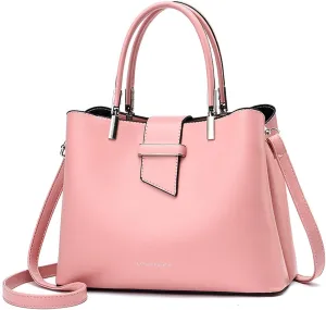 PORRASSO Fashion Handbag Purses Women Top-Handle Bags Ladies Crossbody Bag Satchel PU Leather Shoulder Tote Bags Pink