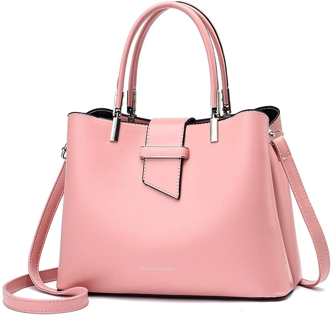 PORRASSO Fashion Handbag Purses Women Top-Handle Bags Ladies Crossbody Bag Satchel PU Leather Shoulder Tote Bags Pink