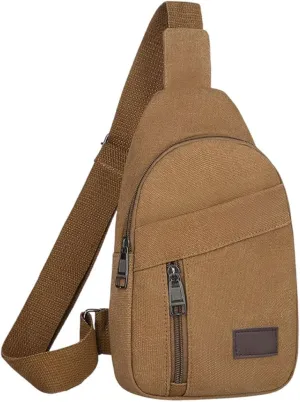 Portable Outdoor Canvas Chest Bag Crossbody Bags for Women, Multipurpose Thickened Zipper Shoulder Bag for Travel Use
