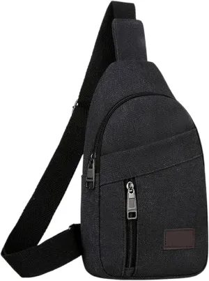 Portable Outdoor Canvas Chest Bag Crossbody Bags for Women, Multipurpose Thickened Zipper Shoulder Bag for Travel Use