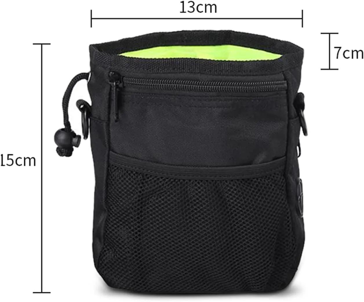 Portable Pet Treat Bag, Black Pet Treats Pouche Small Item Storage Bag with Adjustable Waist Bag Shoulder Strap for Dog Walks