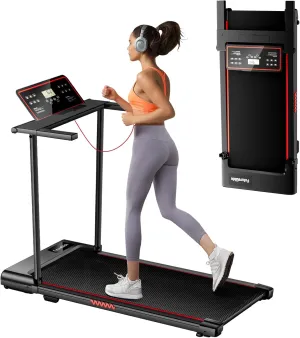 Portable Treadmill with Handle, 3.0HP Walking Pad Treadmill, Electric Compact Treadmills,Treadmills for Home Small Space with 12 Preset Programs, Walking Pad with Handle,300 LBS Capacity