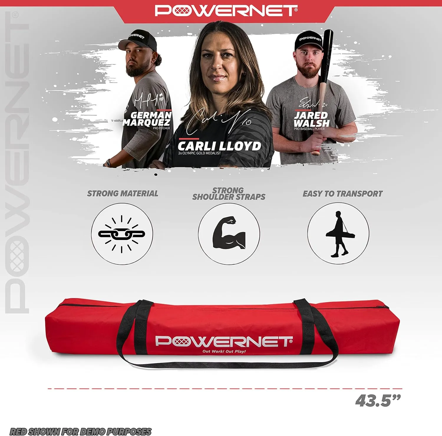 PowerNet 7x7 FT Baseball & Softball Net Replacement Parts, Replace 7x7 FT Frame, Net Only or Carry Bag, Metal Frame and Fiberglass Poles, Durable Nets & Bags Available in Team Colors