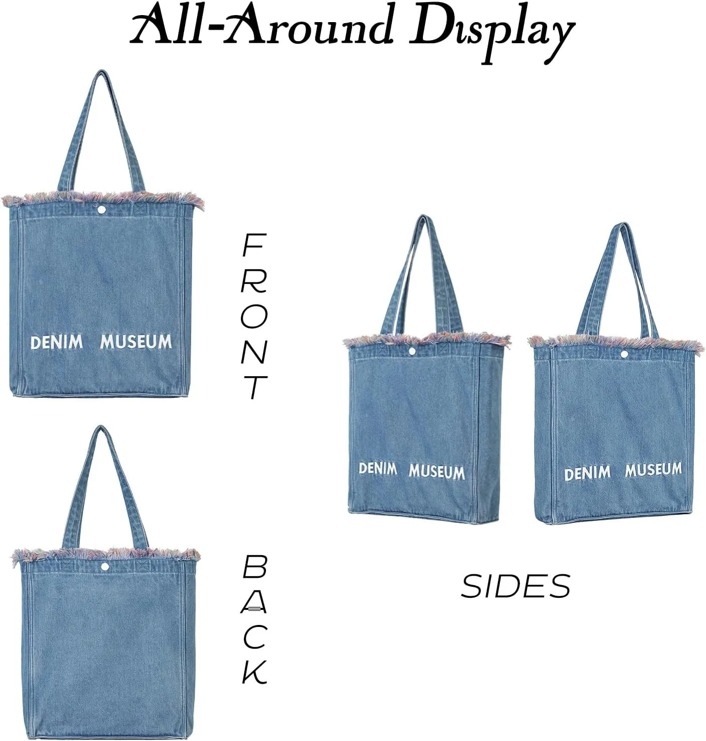 Premium Red Yarn Fringe Boho Denim Tote Bag for Women – 2025 Summer Niche Lightweight Foldable Designer Shoulder Purse