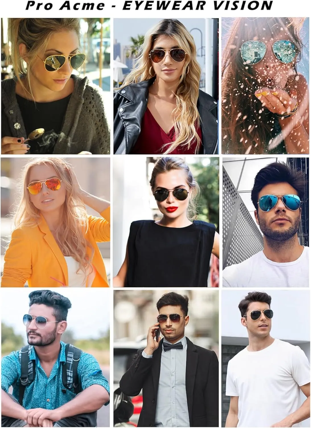 Pro Acme Classic Aviator Sunglasses for Women & Men Metal Frame UV400 Driver Sunglasses
