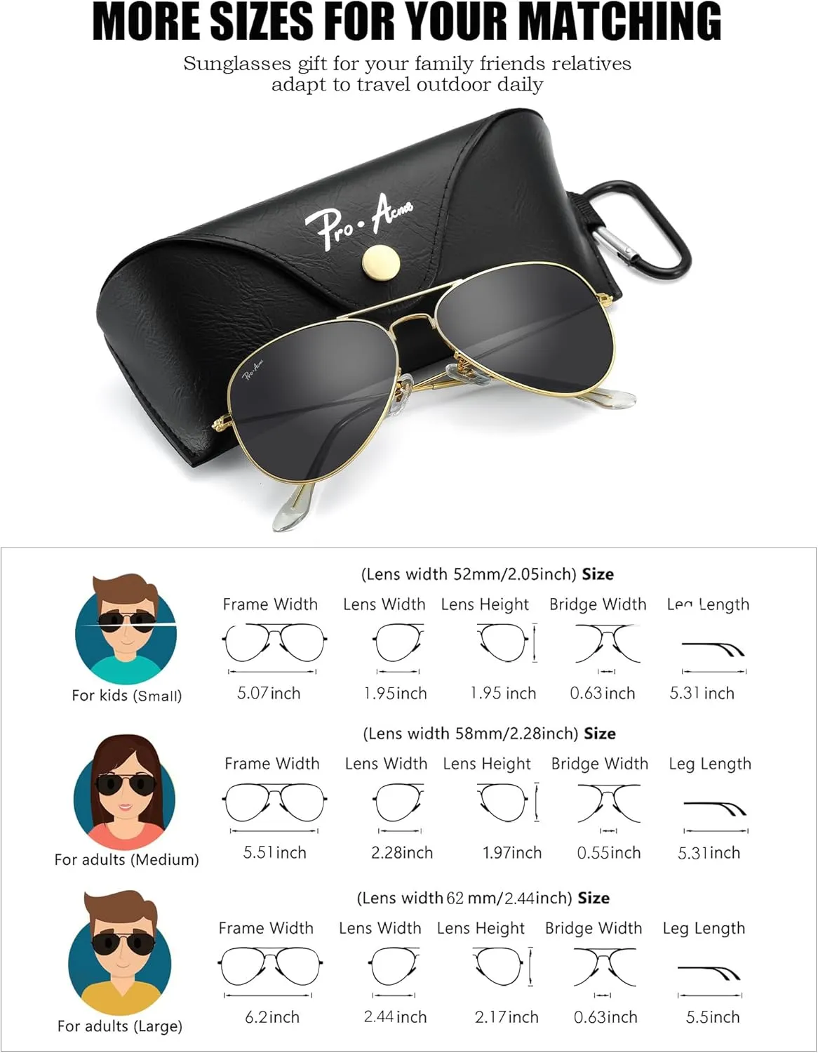 Pro Acme Classic Aviator Sunglasses for Women & Men Metal Frame UV400 Driver Sunglasses