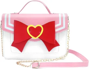 PROCOS Women's Handbags Kawaii Cute Anime Cosplay Pu Leather Purse Bow Chain Crossbody Shoulder Bags Messenger Satchel Tote
