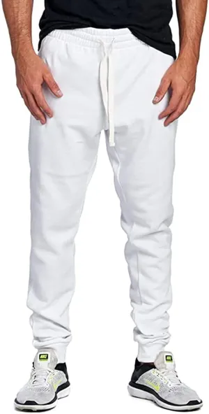 PROGO USA Men's Joggers Sweatpants Basic Fleece Marled Jogger Pant Elastic Waist