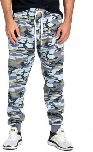 PROGO USA Men's Joggers Sweatpants Basic Fleece Marled Jogger Pant Elastic Waist