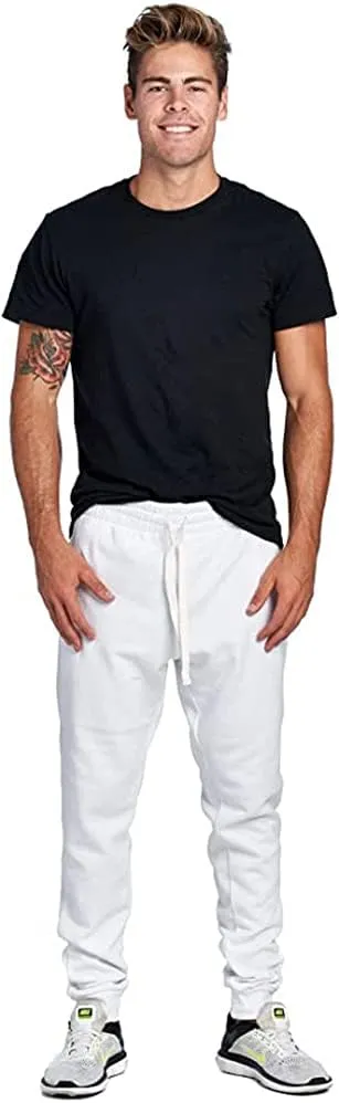 PROGO USA Men's Joggers Sweatpants Basic Fleece Marled Jogger Pant Elastic Waist