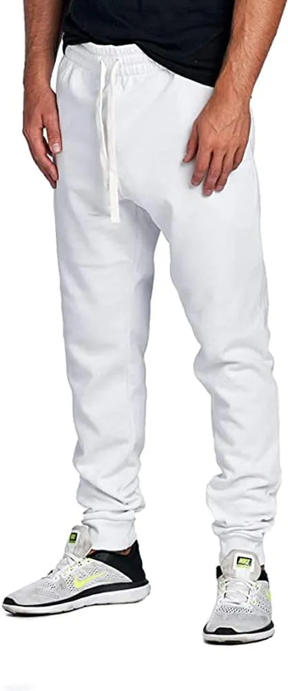 PROGO USA Men's Joggers Sweatpants Basic Fleece Marled Jogger Pant Elastic Waist