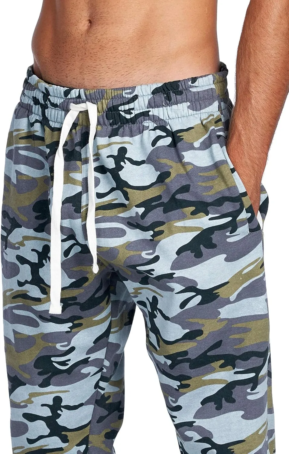 PROGO USA Men's Joggers Sweatpants Basic Fleece Marled Jogger Pant Elastic Waist