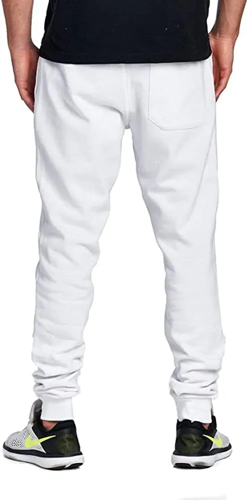 PROGO USA Men's Joggers Sweatpants Basic Fleece Marled Jogger Pant Elastic Waist