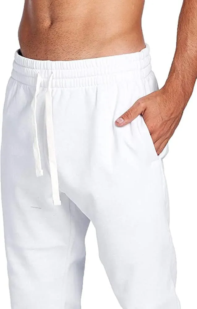 PROGO USA Men's Joggers Sweatpants Basic Fleece Marled Jogger Pant Elastic Waist