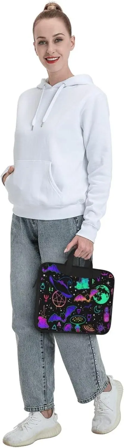 Psychedelic Mushrooms Laptop Bag Classic Slim Briefcase Messenger Bag, Spacious, Ergonomic