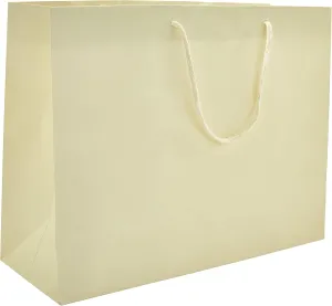 PTP BAGS Ivory Matte 16" x 6" x 12" Euro Tote Bags [Pack of 100] Reusable Paper Gift Euro Tote