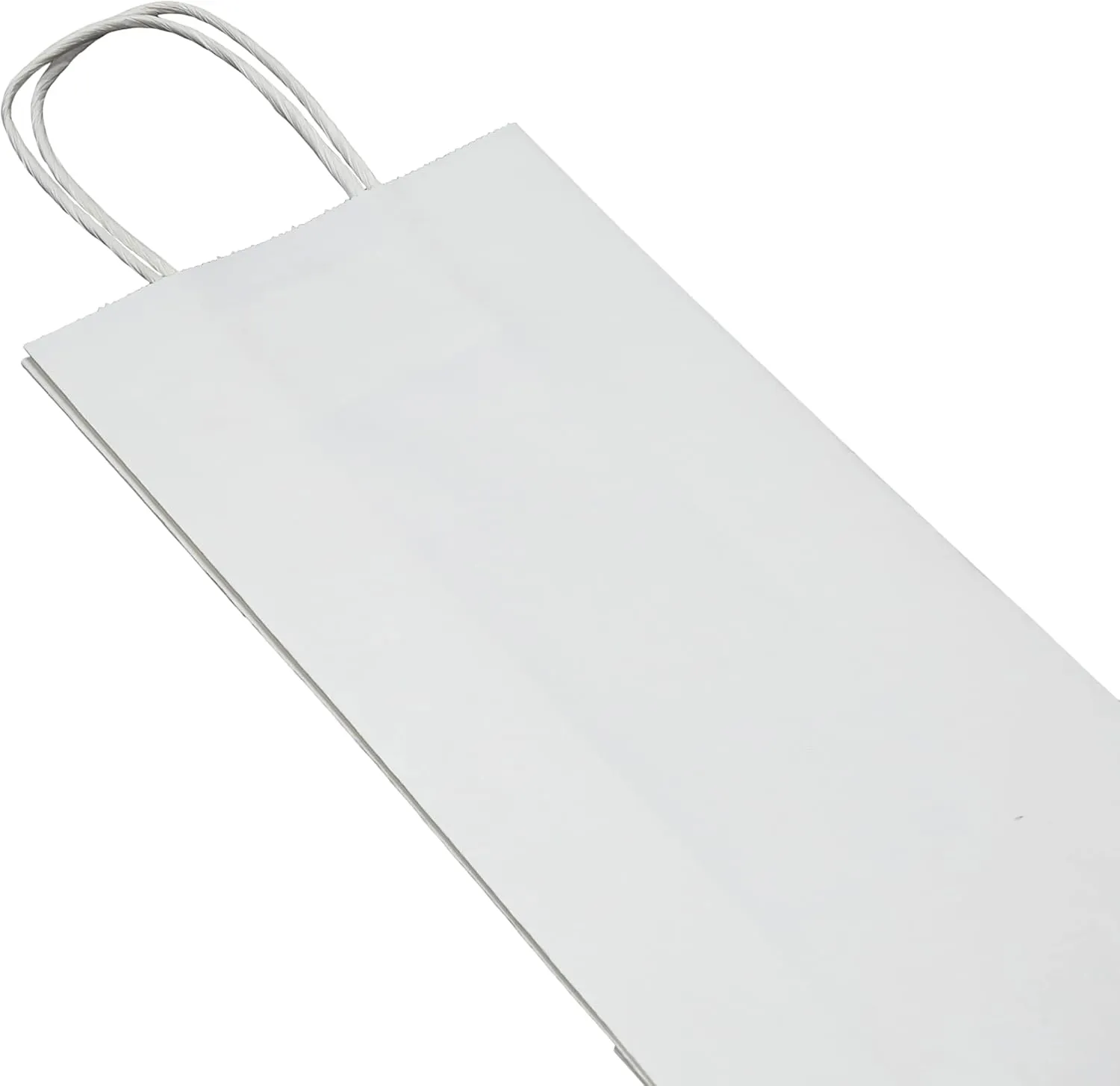 PTP BAGS White 5.75" x 3.25" x 13" Tote Bags [Pack of 250] Recyclable Kraft Paper Wine Gift, Bags