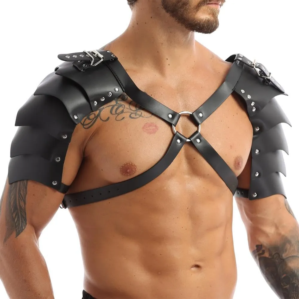 PU Leather Harness For Men Adjustable Buckle Body Chest Garter Belt Cosplay Nightclub Sexy Punk Chest Belt Clubwear