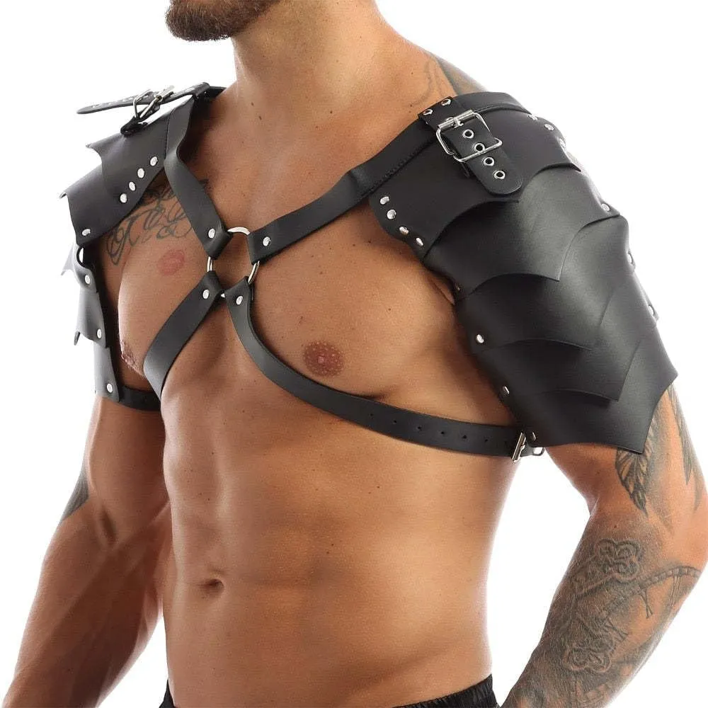 PU Leather Harness For Men Adjustable Buckle Body Chest Garter Belt Cosplay Nightclub Sexy Punk Chest Belt Clubwear