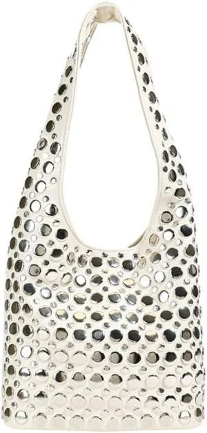 Punk-style Tote Bags for Women 2025 New Shoulder Handbag with Polka Dot Stylish Underarm Purse for Everyday Use