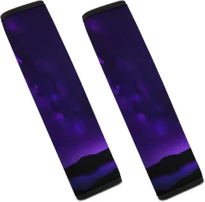Purple Starry Sky Auto Seat Belt Cover 2PCS Universal Car Seat Belt Shoulder Protector Pad, Protect Your Shoulders and Neck for Car Seat Belt, Shoulder Bag, Backpack
