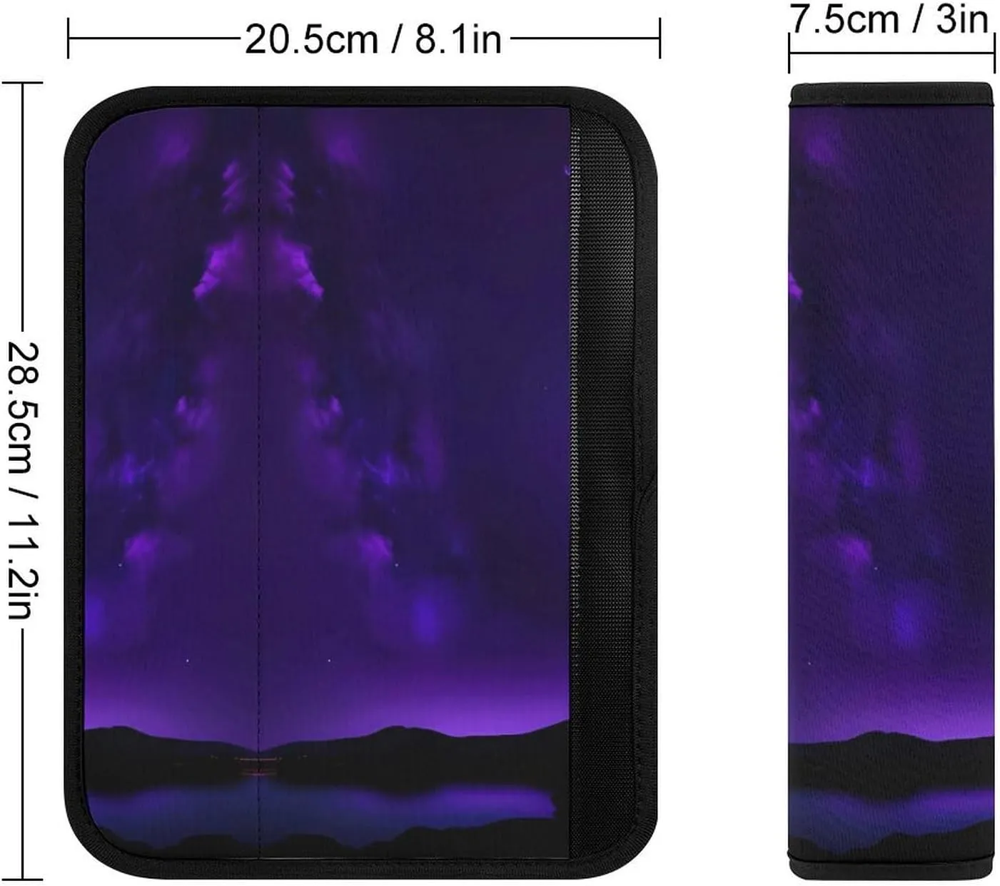 Purple Starry Sky Auto Seat Belt Cover 2PCS Universal Car Seat Belt Shoulder Protector Pad, Protect Your Shoulders and Neck for Car Seat Belt, Shoulder Bag, Backpack