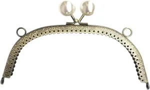 Purse Frame Pearl Wallet Metal Handle Frame Arc Shaped DIY Purse Clutch Kiss Clasp Lock Clutch Bag Handle Handbag Accessories(Color-03)