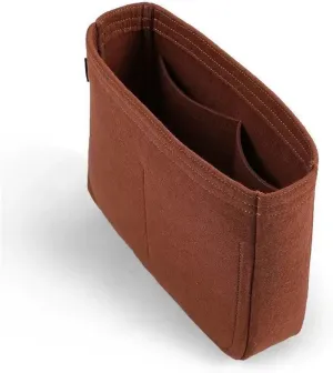 Purse Organizer Insert, Felt Makeup Inner Felt Bag Organizer With Zipper Women's Luxury Handbag Tote Shaper(Color-03,30x22x8cm)