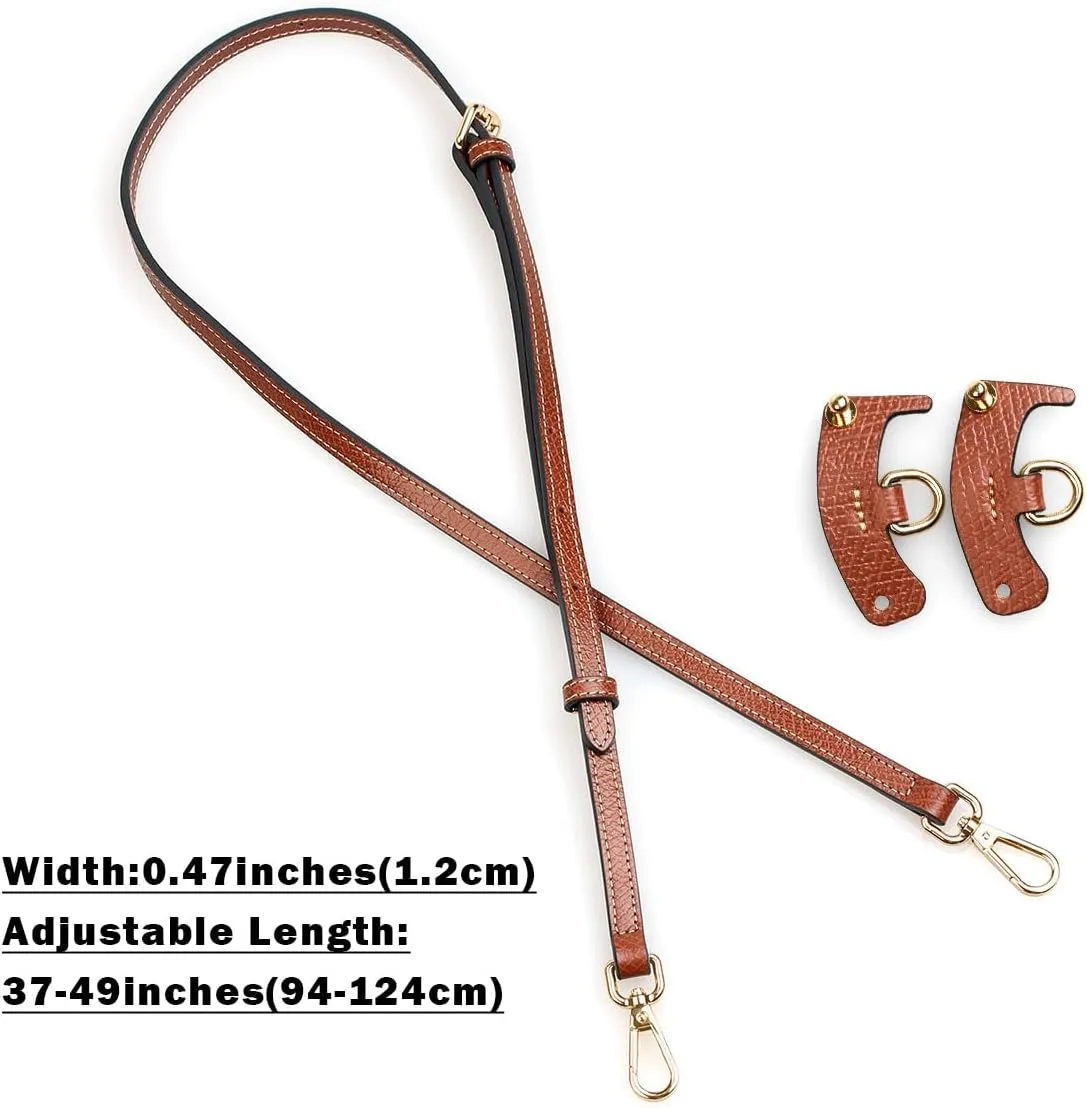 Purse Strap Crossbody Conversion Kit for Handbag,Genuine Leather Shoulder Straps Replacement Adjustable for Bags (Brown-G)
