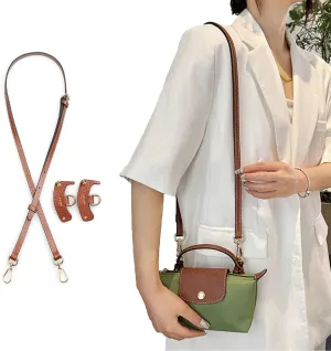 Purse Strap Crossbody Conversion Kit for Handbag,Genuine Leather Shoulder Straps Replacement Adjustable for Bags (Brown-G)