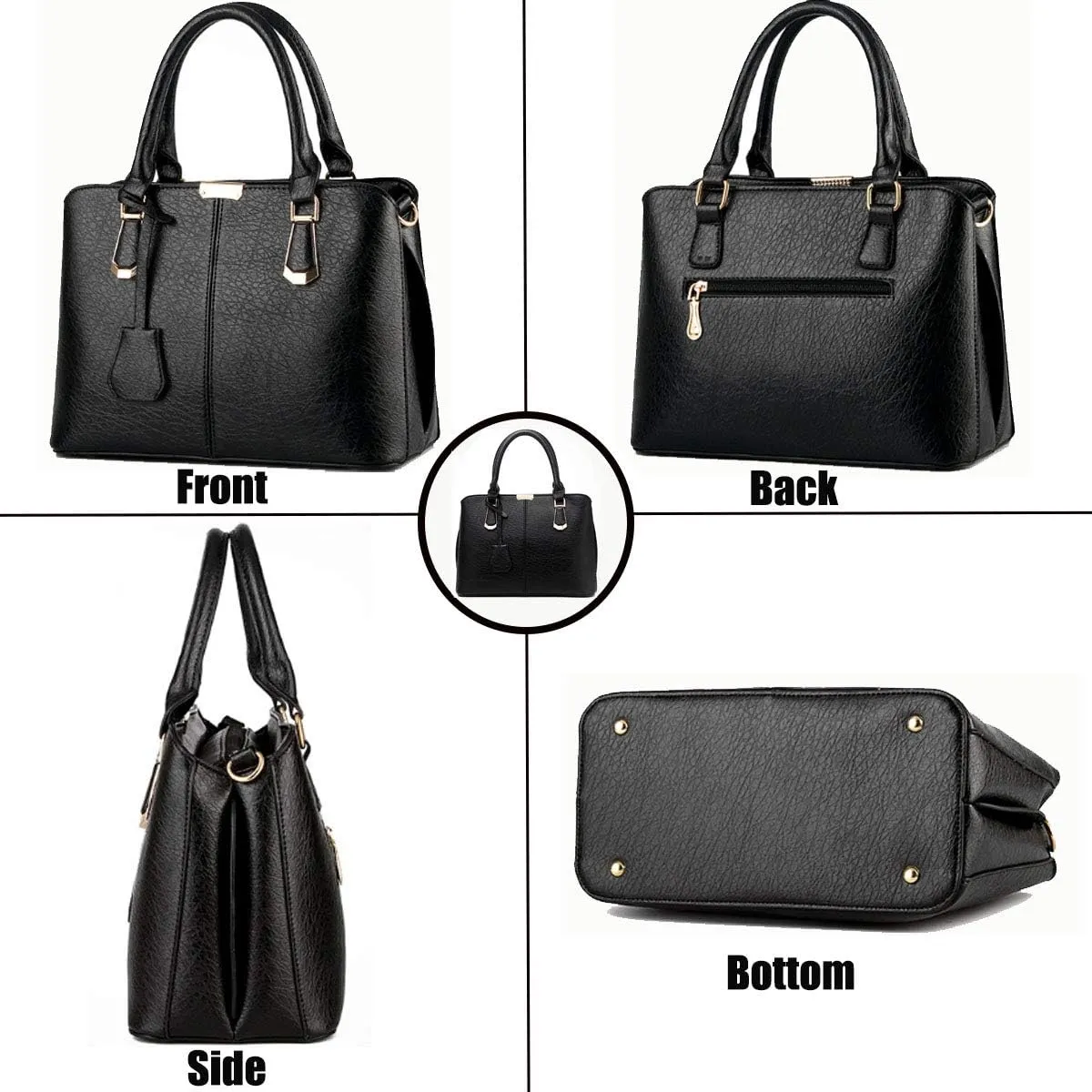 Purses and Handbags for Women Fashion Ladies PU Leather Top Handle Satchel Shoulder Tote Bags Light