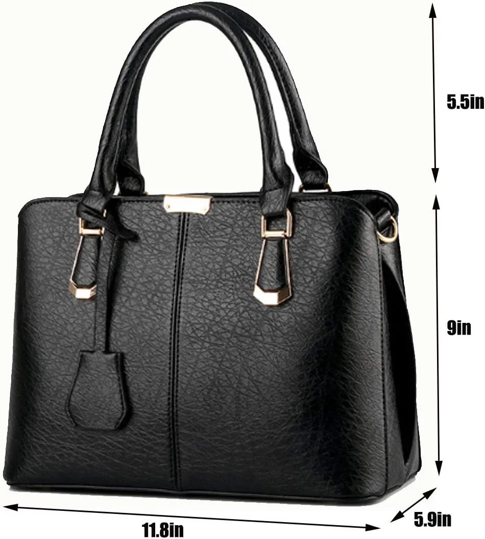 Purses and Handbags for Women Fashion Ladies PU Leather Top Handle Satchel Shoulder Tote Bags Light