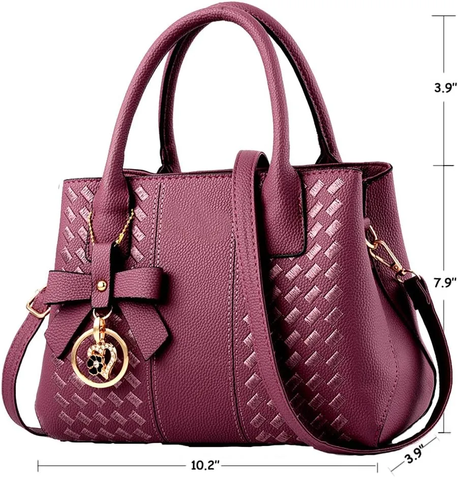 Purses and Handbags for Women Fashion Ladies PU Leather Top Handle Satchel Shoulder Tote Bags