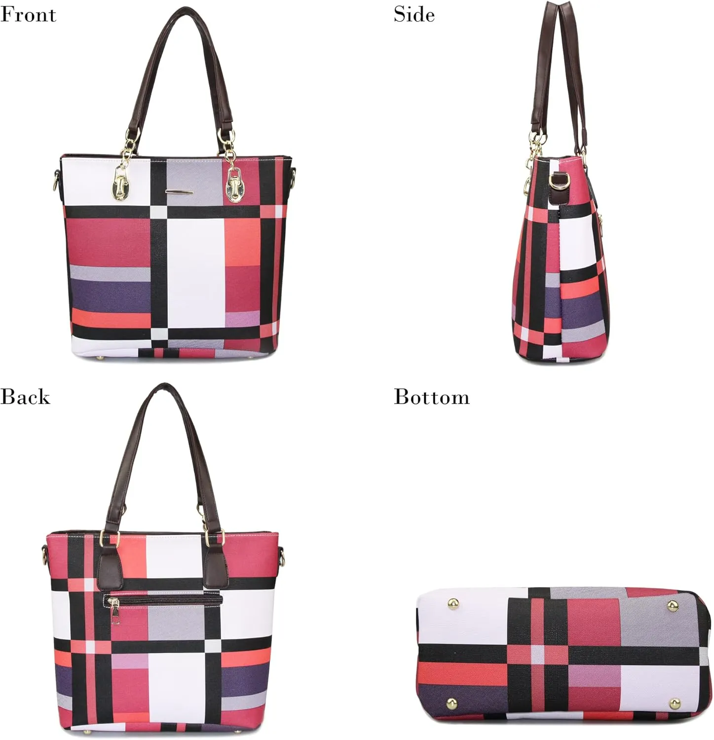 Purses and Handbags for Women Synthetic Leather Tote Crossbody Bags Satchel Purses Set 6pcs