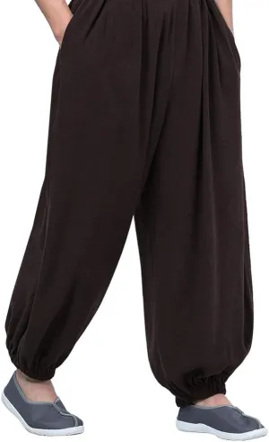 QIEZI Men Casual Practice Meditation Loose Pants