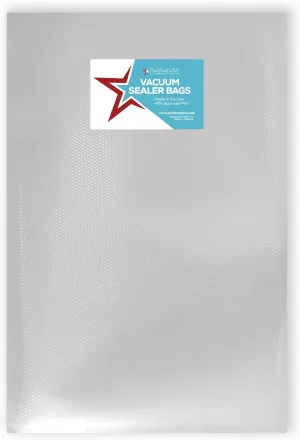 Quart Vacuum Sealer Bags (8" x 12") - Pre-Cut - BPA Free - Heavy Duty - Heat Sealable - Commercial Grade - Meal Prep - Sous Vide - Made in USA - 100 Pack