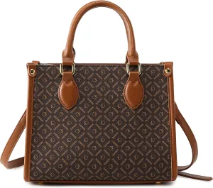 Queenoris PVC Tote Bag for Women, Top-handle Shoulder Handbag Designer Pureses Retro Satchel