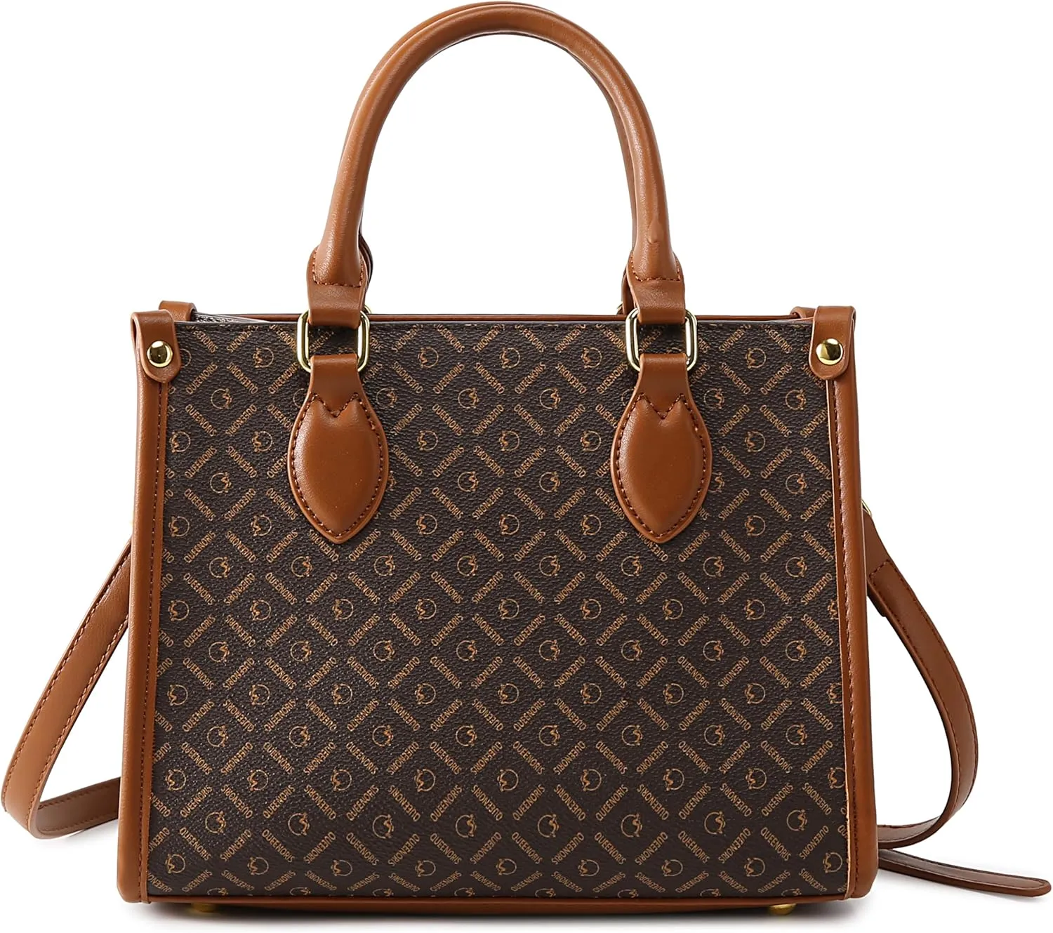 Queenoris PVC Tote Bag for Women, Top-handle Shoulder Handbag Designer Pureses Retro Satchel