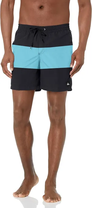 Quiksilver Men's Solid Elastic Waist Volley Boardshort Swim Trunk Bathing Suit